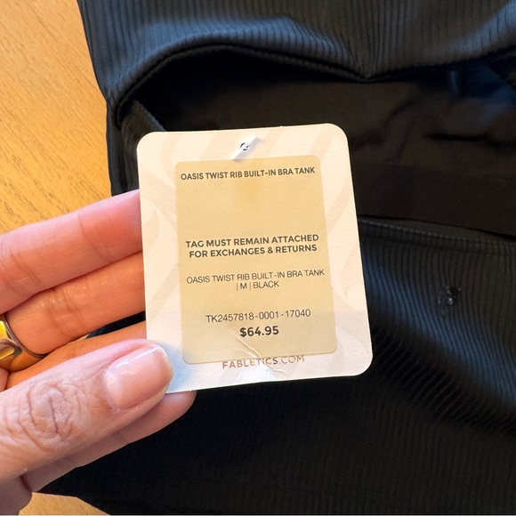 Fabletics Black Ribbed Square-Neck Tank - Picture 4 of 4